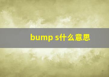 bump s什么意思